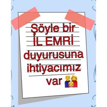 Gecikmesin İlemri
 Bebeğimin her anına şahit olabilmek için ilemrine ihtiyacım var 

<a href="/aebilgili/">Ahmet Emre Bilgili</a> 
<a href="/tcmeb/">Millî Eğitim Bakanlığı</a> 
<a href="/RTErdogan/">Recep Tayyip Erdoğan</a> 
<a href="/fehmirasimcelik/">Fehmi Rasim Çelik</a> 
<a href="/mebpgm/">Personel Genel Müdürlüğü</a>