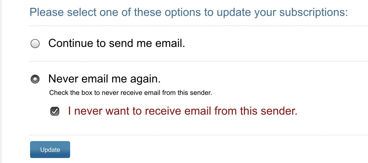 Email unsubscription forms can be so dramatic sometimes