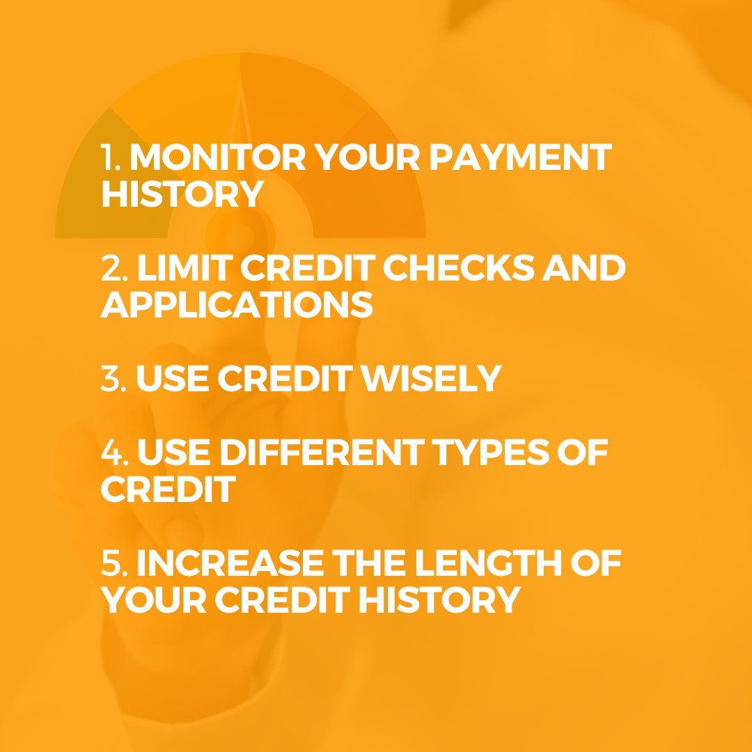 TKMortgage's tweet photo. Here are ways you can start improving your score: 

1. Monitor your payment history 

2. Limit credit checks and applications 

3. Use credit wisely 

Have you been rejected due to your credit score? Find out how we can help you: https://t.co/R8fHdlNKPm https://t.co/wrOOiapaHZ