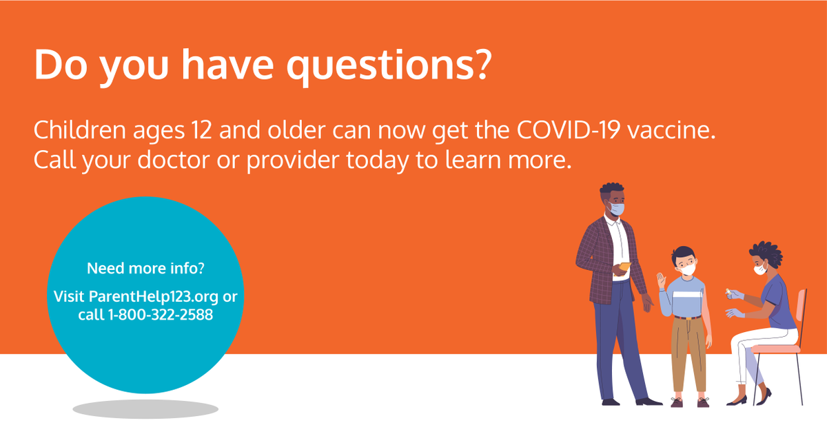 WithinReachWA's tweet image. Do you have questions about the COVID-19 vaccine for children ages 12 and older? Call your doctor or health care provider today to learn more! #CallYourProvider
