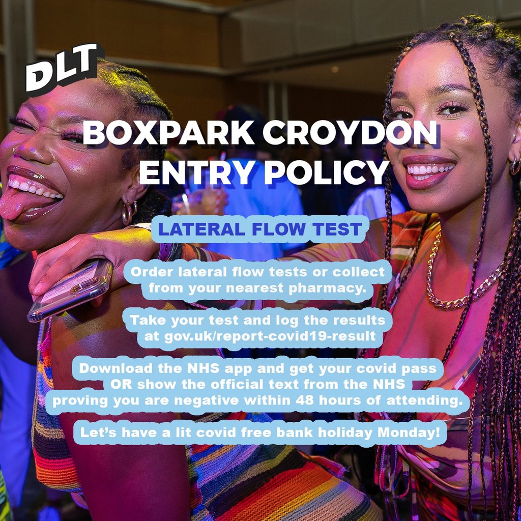 DLTBrunch's tweet photo. 🚨Important info for entry into @boxparkcroydon this Monday. Please read 👇🏾
https://t.co/sU1DgTRB8P https://t.co/UQlfHyFERO