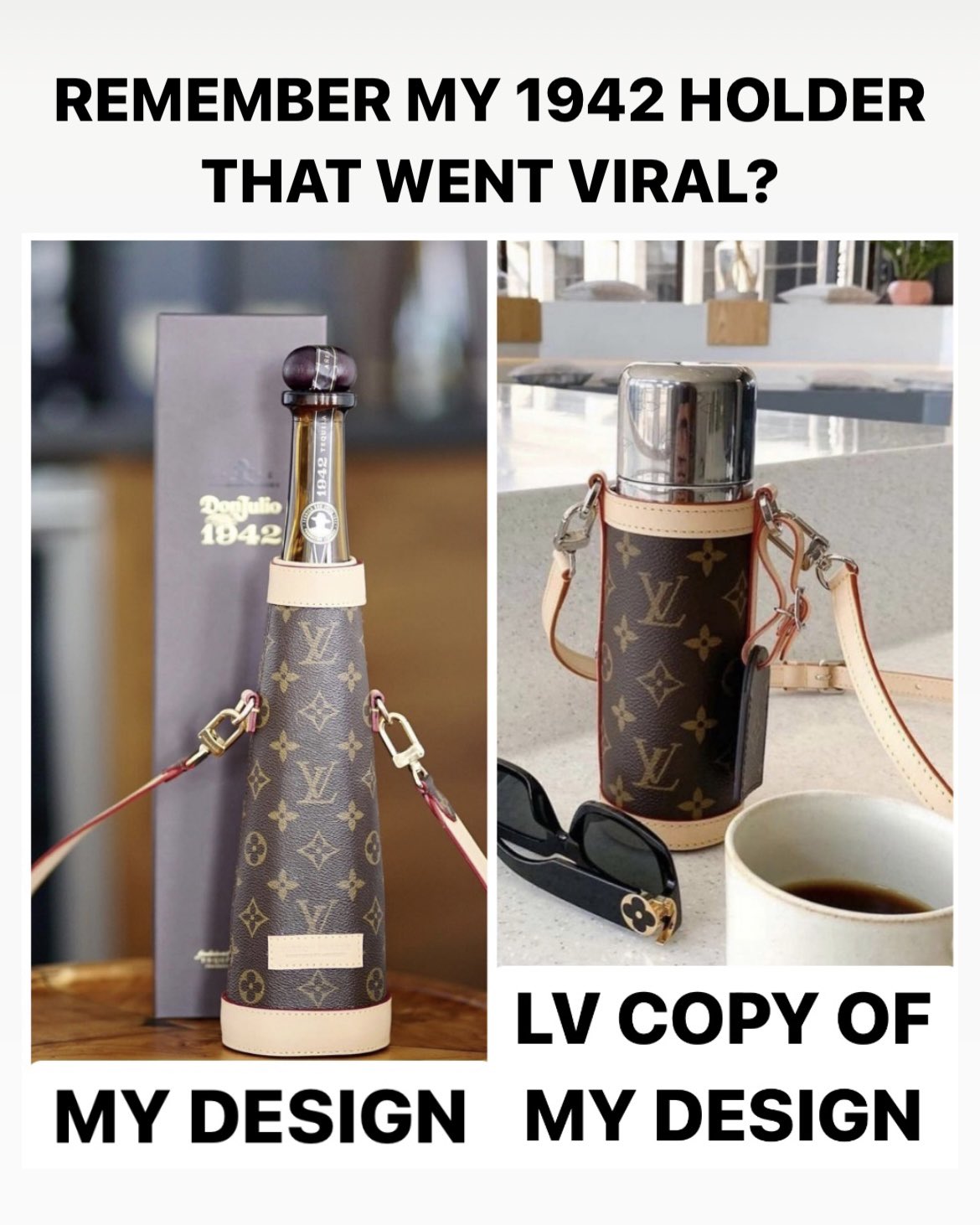 Sheron Barber on X: Y'all remember the 1942 bottle holder I created? Did LV  steal my design? Or am I crazy? RT @diet_prada & @TheShadeRoom   / X