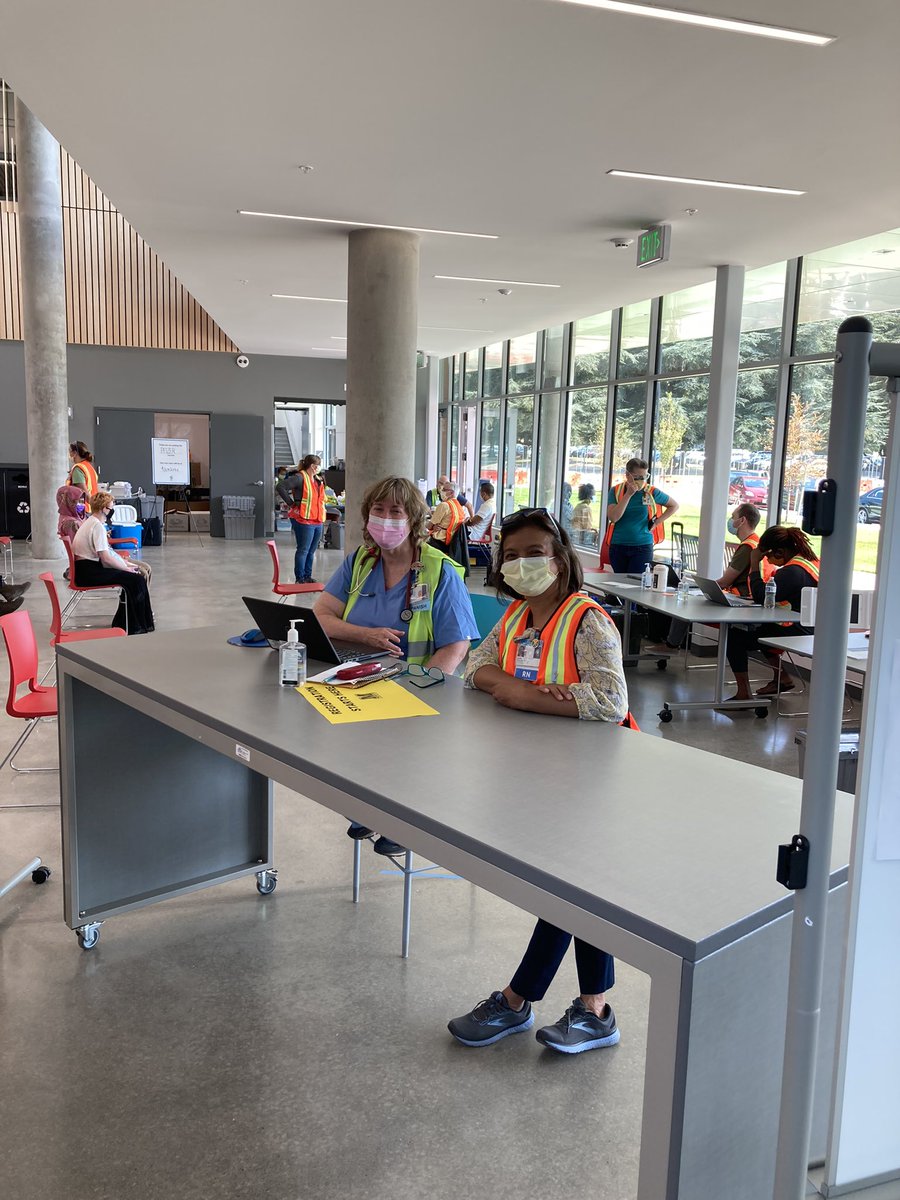 Free vaccines here at McDaniel High today until 4pm and tomorrow 1-4pm.