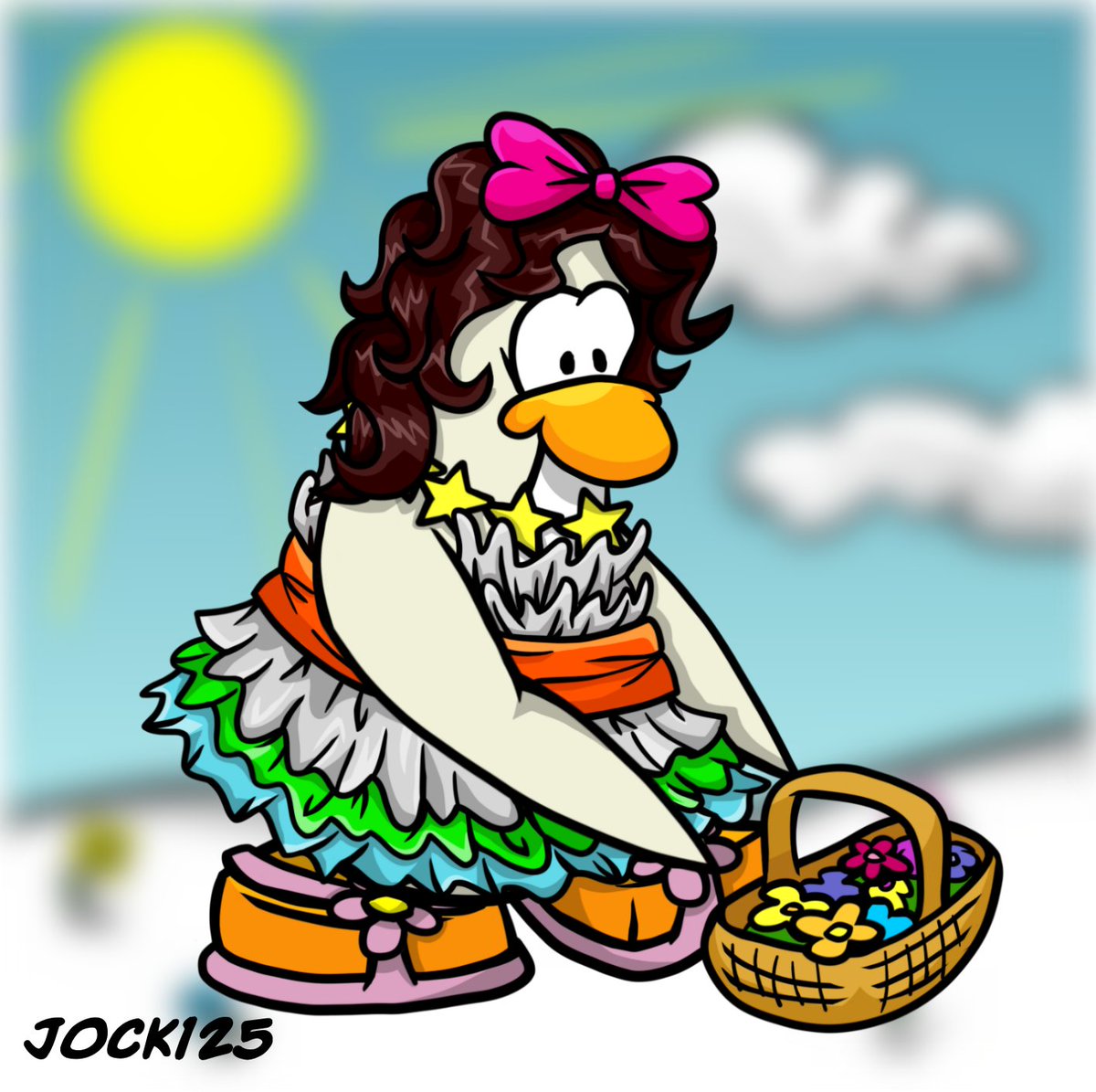 Always stop to smell the flowers, or in <a href="/kidguin/">Kidguin</a>'s case, pick them and carry them around in a cute little basket!!  Guin is one of <a href="/CPRewritten/">Club Penguin Rewritten</a>'s amazing moderators who never fails to brighten everyone's day! 🌺🌼💐