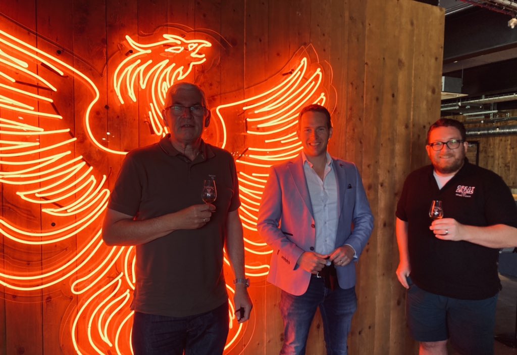 Great to be able to welcome <a href="/tomlavin1/">tom lavin</a> &amp; <a href="/GreatDrams/">Greg - Great Drams</a> back to the distillery for the first time in 18 months 🔥🥃 #Progress #WeGoAgain