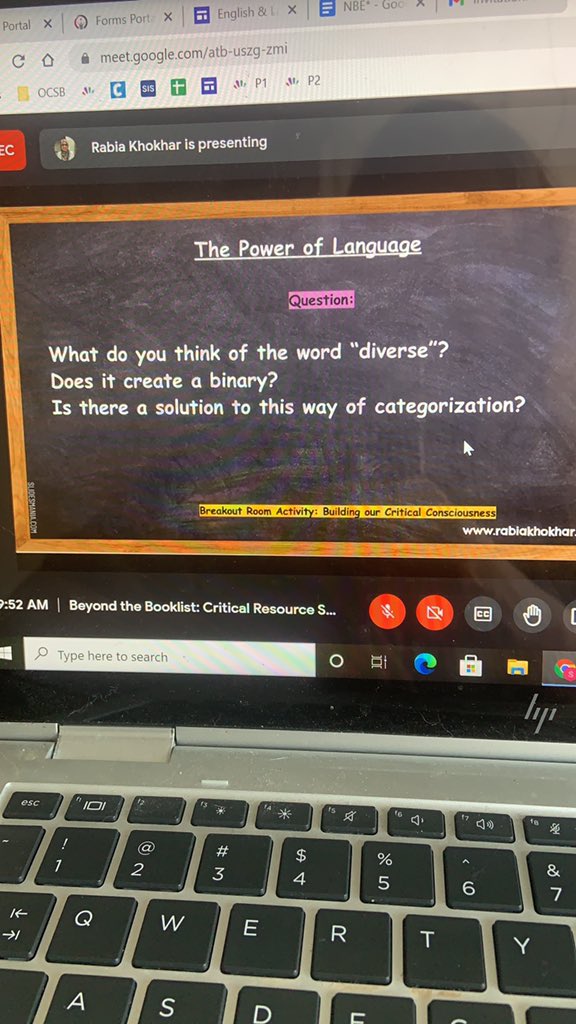 SarahStewartOCT's tweet photo. Interesting conversations to reflect about how we use the word “diverse” in the classroom during #ocsbSummerInstitutes @ErinPelhamDoak @Rabia_Khokhar1 https://t.co/dGX7UseoUq