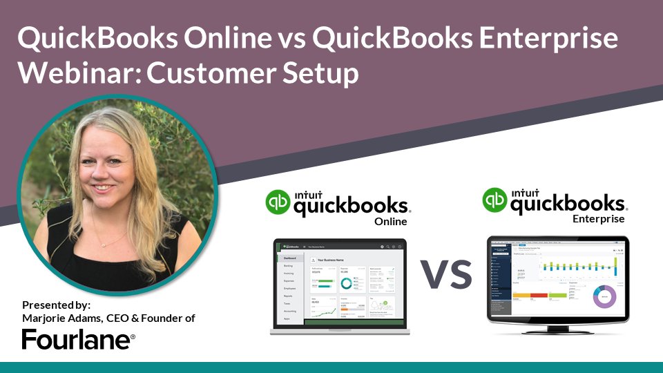 There's still time to sign up for our QuickBooks Online vs QuickBooks Enterprise webinar: Customer Setup - today @ 11 AM CST, presented by <a href="/marjoriejadams/">Marjorie Adams</a>, CEO &amp; Founder of @Fourlane. Join here bit.ly/3jkFmt3

#webinar #intuit #quickbooks #accounting #settings #software