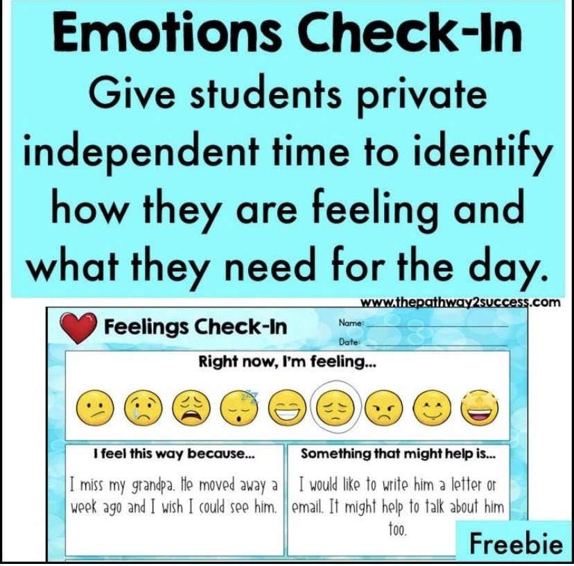 mrs_amonite's tweet photo. As we start to think about back to school, consider using some of these SEL practices to start your day. #GECDSBProud #SEL https://t.co/w1eUgu5Gsy