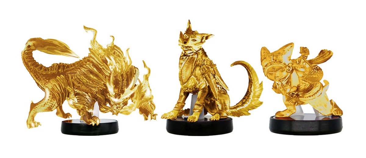 nintendolife's tweet image. We've teamed up with @NintendoUK to give away these special edition gold #MonsterHunterRise #amiibo, previously exclusive to Japan! 

Follow &amp;amp; RT, then tell us your most exciting MH Rise moment so far, and we'll pick the one we like best! 

(UK entries only)