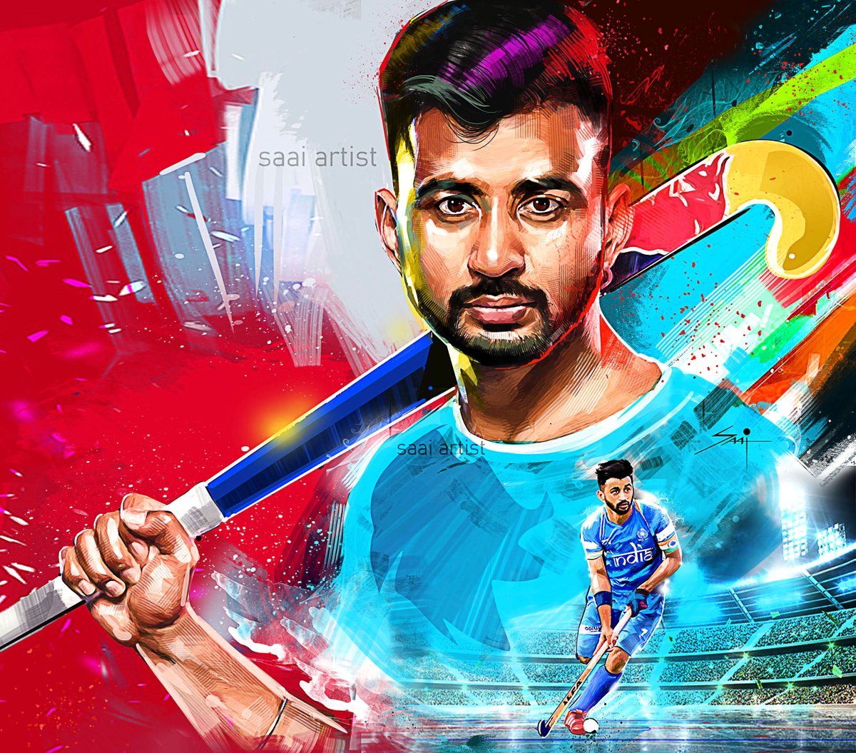 SaaiArtist's tweet photo. Captain of the Indian Hockey team @manpreetpawar07❤
#ManpreetSingh #Manpreet #HockeyIndia #hockeyteam https://t.co/2zHr4gg9cx