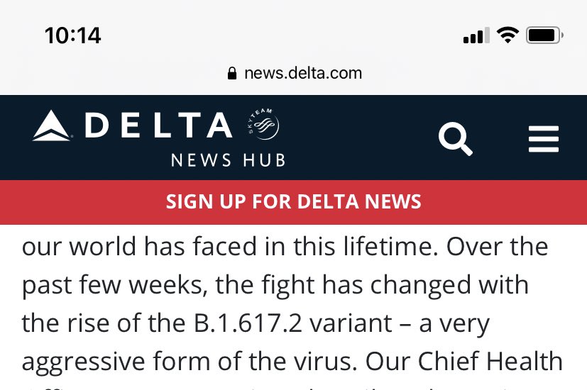 RT @hannahbsampson: Delta CEO calling the delta variant by its formal name https://t.co/71UlTYKwBn