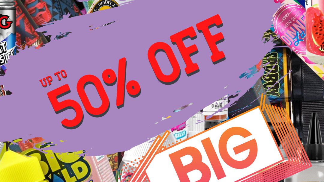 50% OFF E-liquids 😍
bit.ly/eliquids-sale
#vapelife #vapejuice #eliquid #vapeuk