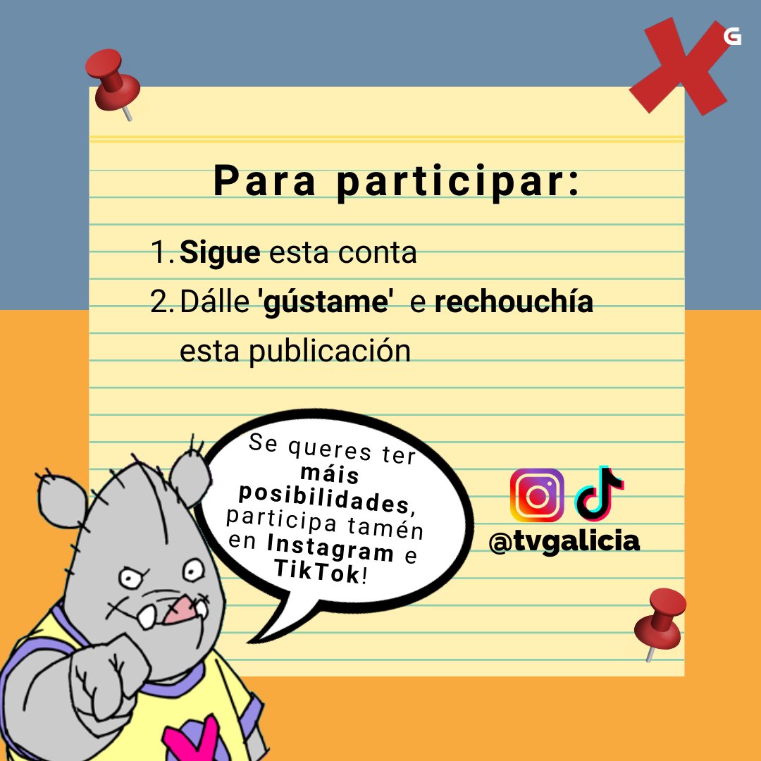 🥳🎊 Xa somos 60K! 💃🕺 E para festexalo, traémosvos un sorteo de merch do Xabarín! 🐗 Para participar sigue esta conta, dálle like a este chío e rechouchíao. Participa tamén en TikTok e Instagram para ter máis posibilidades de gañar! #SorteoXabarín
crtvg.gal/tvg/concursos-…