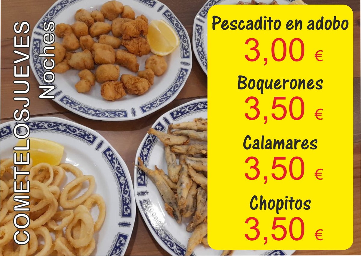 Ahora si que si! Maaaadre mía!
Estas 4 medias raciones a precios de locura!
Recuerda decir que quieres media ración con la oferta de #cometelosjueves
Te esperamos mañana jueves por la noche en #ElGamberodelPaseo

#jaen
#raciones