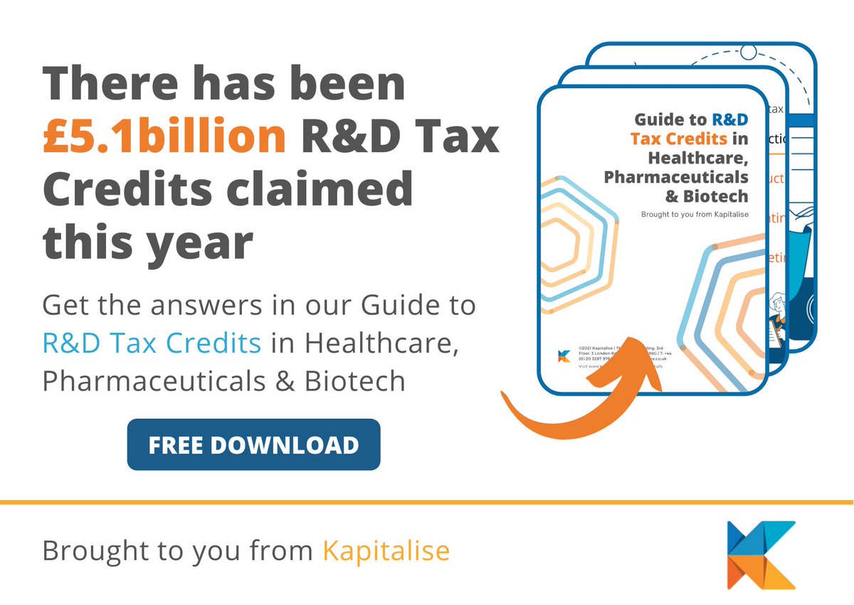 £5.1b R&amp;D Tax Credits have been claimed this year already – Could you be eligible for a share of this funding too? Download our "Guide to R&amp;D Tax Credits in Healthcare, Pharmaceuticals and Biotech" and unlock your savings. #guide #download #tax

kapitalise.co.uk/blog-healthcar…
