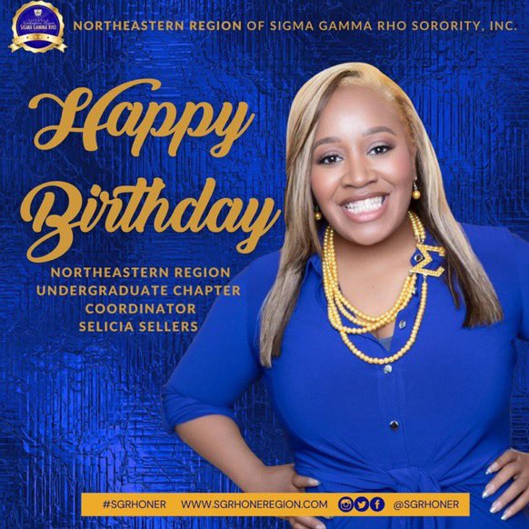 Sending Happy Birthday wishes to our Northeastern Region UCC Lisa Sellers! Here's to many, many more! 

#SGRhoNER #BeNotable #SigmaGammaRho #HappyBirthday