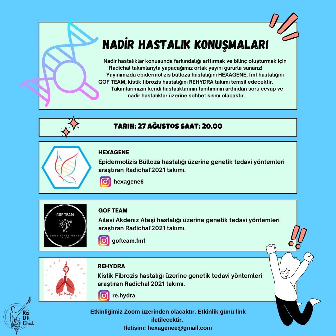 hydra_re's tweet photo. @hexagene6 ev sahipliğinde ‘Nadir Hastalık Konuşmaları ile karşınızdayız’! ✨
🧬 @hexagene6 ve @gofteam_fmf takımları ile birlikte gerçekleştireceğimiz etkinliğimizde öncelikle takımların hastalıklarının tanıtımı, sonrasında ise soru cevap ve nadir hastalıklar üzerine sohbetimizi https://t.co/fpiQA8L2zW