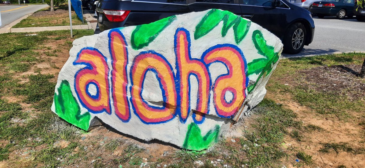 CaldwellGso's tweet photo. The Class of 2022 gave the Caldwell Rock it's first painting of the new school year Tuesday night after the senior dinner. We love the Hawaiian theme! Aloha, Caldwell! #CaldwellAcademy #BackToSchool #cafirstday https://t.co/knFO3S3Kfo