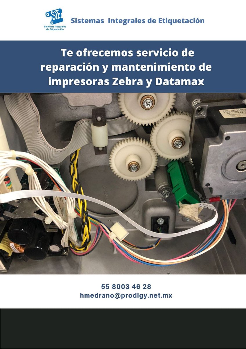 DeSitemas's tweet image. #SIE ofrece servicio de reparación y mantenimiento de impresoras #Zebra y #Datamax así como el suministro de refacciones originales.
Tenemos los mejores servicios para ti.