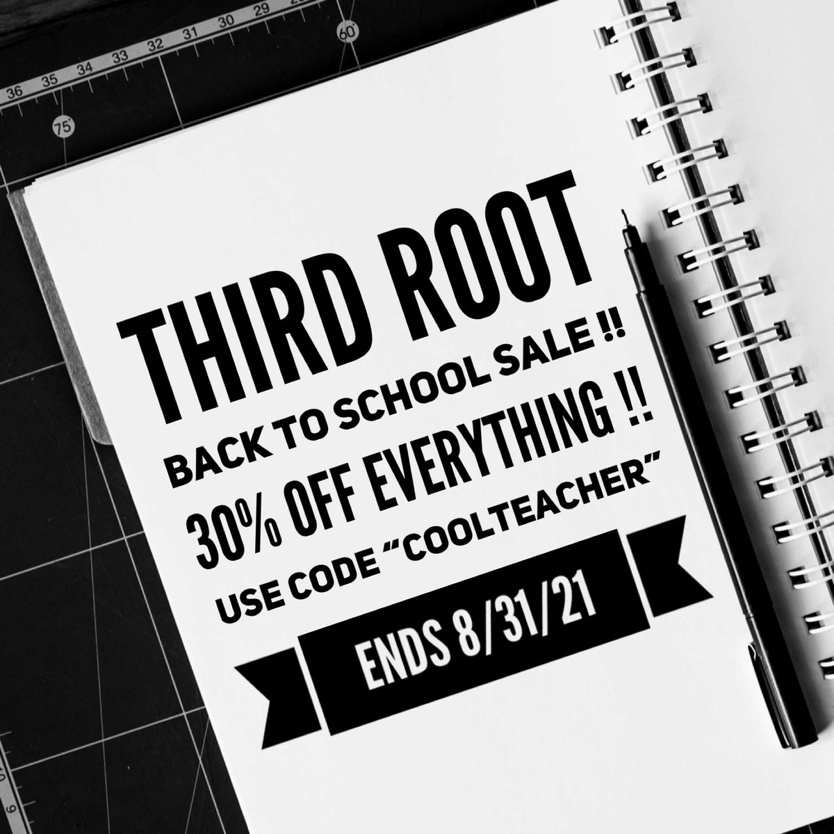 Third Root (@thirdrootmusic) on Twitter photo <a href="/ThirdRootMusic/">Third Root</a> BACK TO SCHOOL SALE! Enjoy 30% off EVERYTHING in the shop! Use code “COOLTEACHER” at checkout. Sale runs until the end of the month (8/31)! 📚🖇📓✒️
Shop now: Thirdroot.bandcamp.com
#thirdrootmusic #backtoschool #sale #backtoschoolsale #texasmusic #shopnow <a href="/ThirdRootMusic/">Third Root</a> BACK TO SCHOOL SALE! Enjoy 30% off EVERYTHING in the shop! Use code “COOLTEACHER” at checkout. Sale runs until the end of the month (8/31)! 📚🖇📓✒️
Shop now: Thirdroot.bandcamp.com
#thirdrootmusic #backtoschool #sale #backtoschoolsale #texasmusic #shopnow
