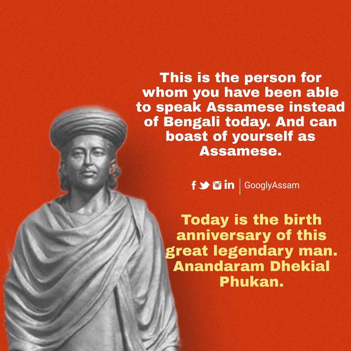 GooglyAssam's tweet photo. AnandaRam Dhekial Phukan. 
#whoisgooglyassam #googlyassam https://t.co/pTzHgcvsPe