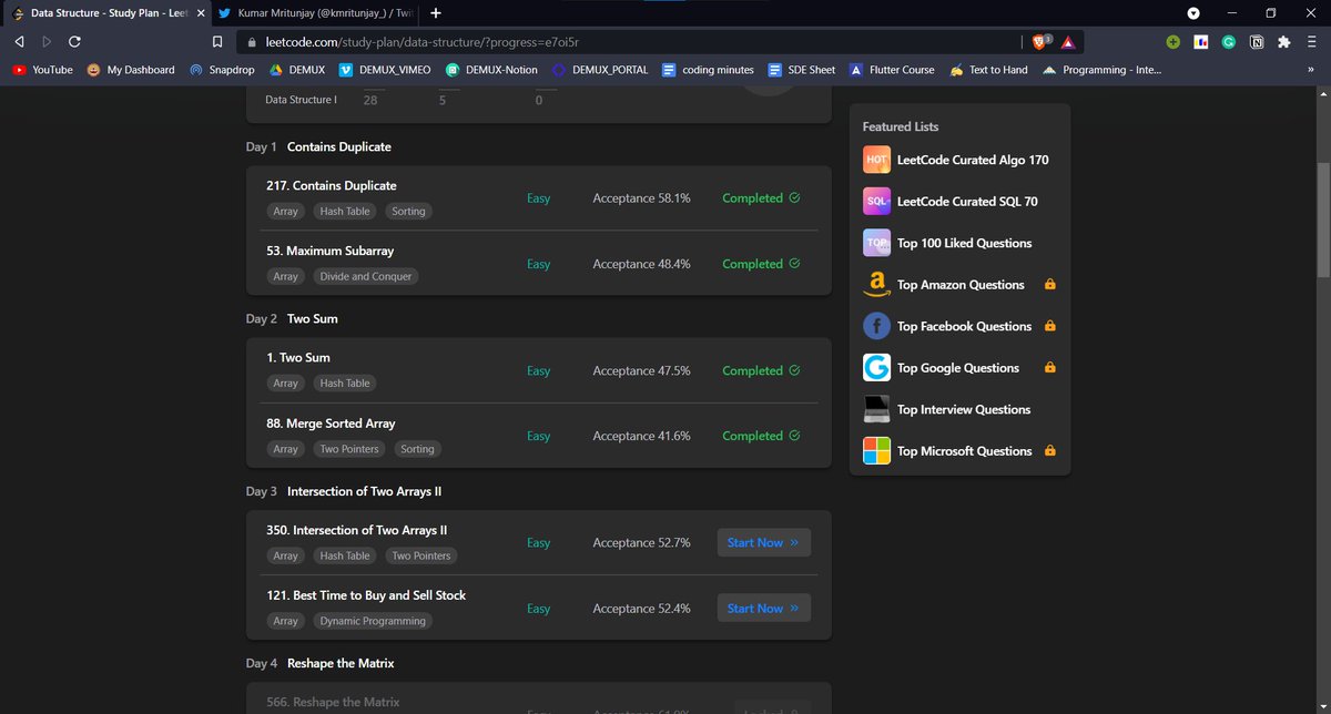 kmritunjay_'s tweet photo. Day 98/100 of #100DaysOfCode
Streak-96/100 of #100days_with_IB
#IB_coding_streak #scalerLearning #scaler100DoC
#codewithscaler
@scaler_official

@interview_bit https://t.co/YJd9K2v8CK