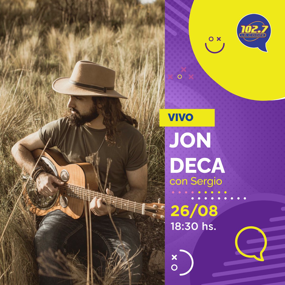 🎶 El tema #algomejor de <a href="/jondecamusic/">Jon Deca</a> no para de sonar en #laquemastegusta 💣 y mañana Sergio va a estar entrevistándolo! 👉🏽¿Seguís a este 🎤 cantautor y guitarrista? ¿Qué te gustaría preguntarle 🙃? 

🎙️ A las 18.30 H!

🔥 Prendete en lacoope.net

#Lacoope #envivo