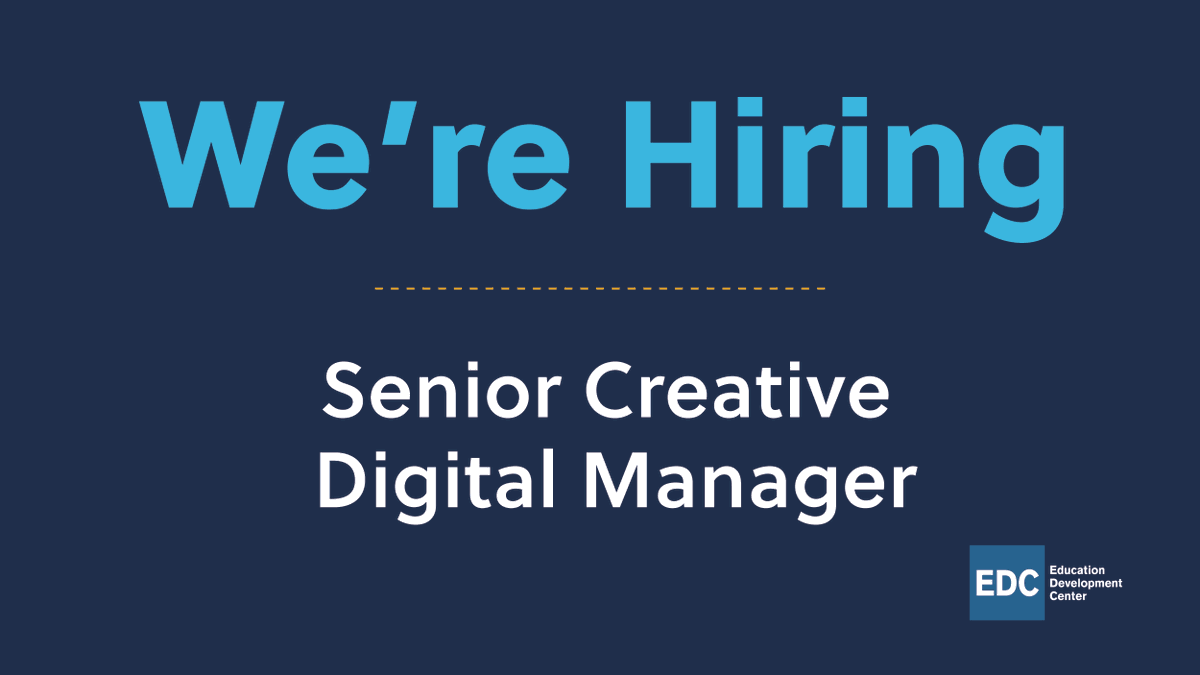 EDCtweets's tweet photo. Attn: #media professionals: Come join our #communication team! We're hiring a Sr. Media Relations Mgr. *and* a Sr. Creative Digital Mgr. 
Info on all our open positions + online application at https://t.co/hnDtuY6Irg https://t.co/iuy1UWQBLc