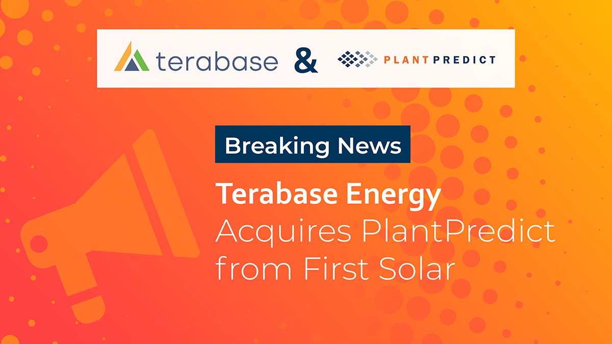 PlantPredict's tweet photo. @TerabaseEnergy Acquires #PlantPredict Utility-Scale Solar Energy Modeling Tool from First Solar - Read more: https://t.co/BNtSefmGuT https://t.co/xP8e5NxTKJ