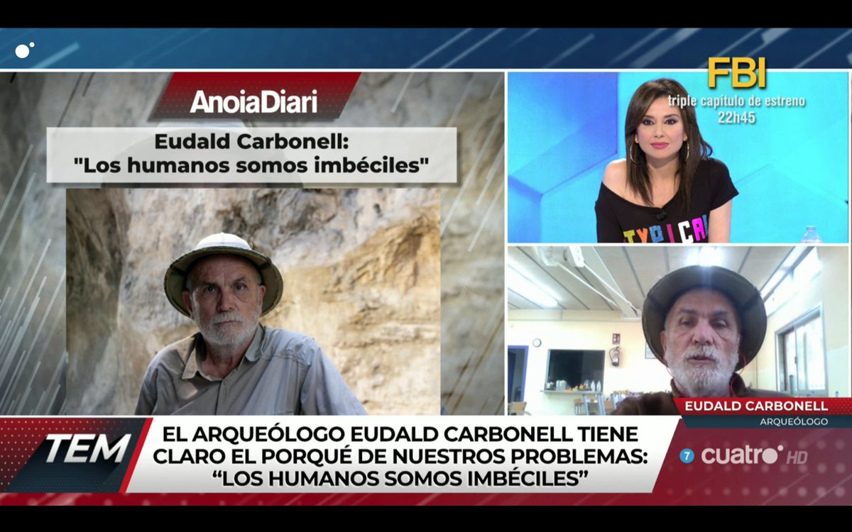 todoesmentiratv's tweet photo. Eudald Carbonell lo tiene claro, "los humanos somos imbéciles"

"No somos solidarios ni sociales. Somos una especie sin conciencia. Humanización o extinción. Llevo décadas estudiando a los neandertales y no eran más tontos que nosotros"

https://t.co/916NsjvCe8
#TodoEsMentira25A https://t.co/T9vCXYIvXH