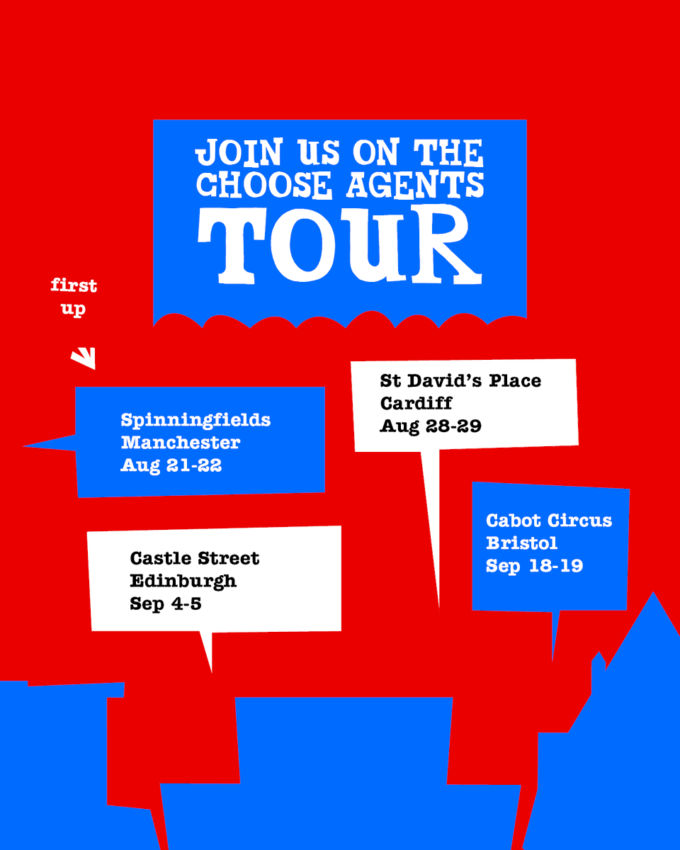 BCorpCommunity's tweet photo. #BCorp Tony’s Chocolonely launched #ChooseAgents—a tour across 4 major 🇬🇧 cities—to spread awareness about inequalities in the #cocoaindustry. The Choose Agents will take in Cardiff (Aug. 28-29), Edinburgh (Sep. 4-5) &amp; Bristol (Sep. 18-19) for the 1st time https://t.co/D01AgM637i https://t.co/bD11QfNrLI