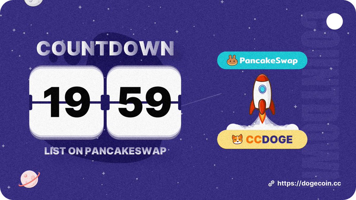 CCdogecoin's tweet photo. 20 hours left, are you ready?😋

#CCDOGE #SHIB #dogecoin #BabyDoge #PancakeSwap 
@wallstreetbets @elonmusk https://t.co/mVfrmChyg5