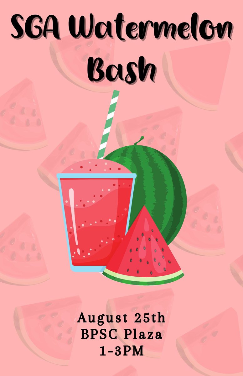 Come out today at 1 to the BPSC plaza to join <a href="/SFA_SGA/">The SGA at SFA</a> at the annual WATERMELON BASH!! 🍉