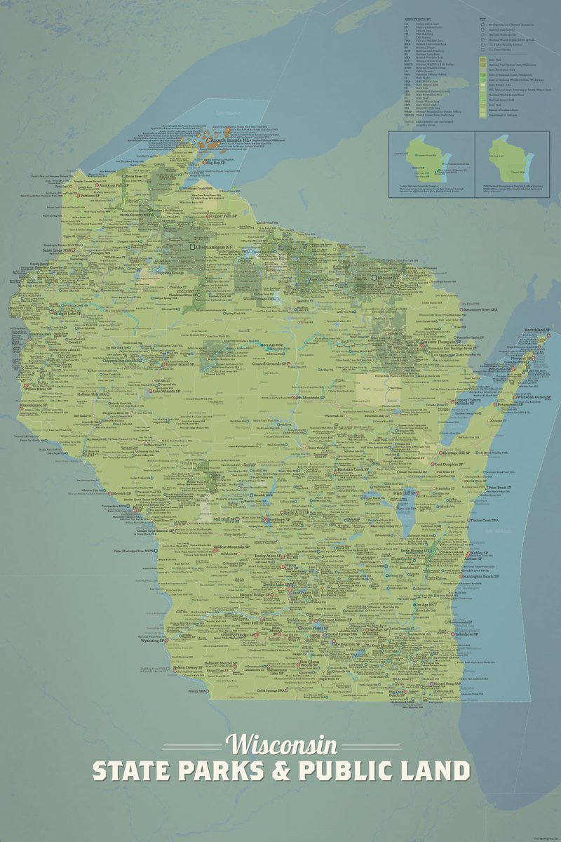 BestMapsEver's tweet image. Wisconsin State Parks &amp;amp; public land maps are now available bestmapsever.com/products/wisco…