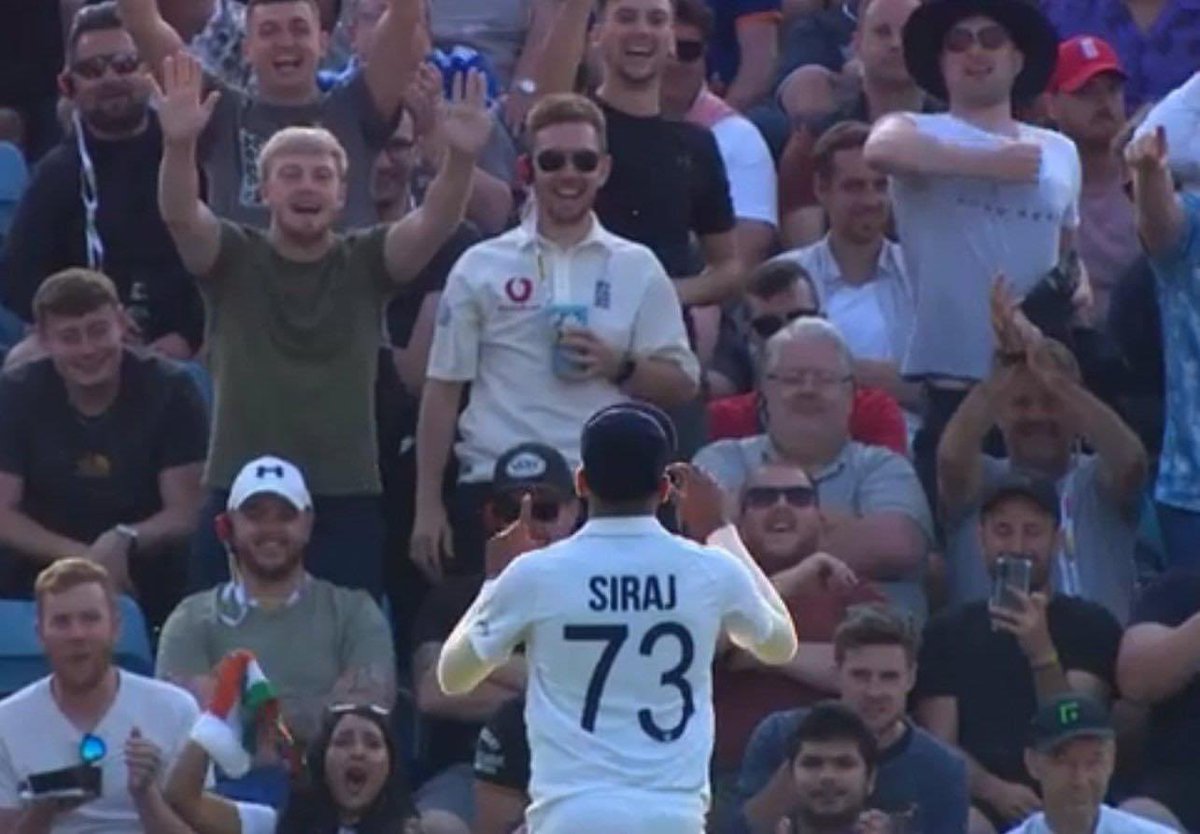 PrathmeshMani2's tweet image. Crowd - What is the score?
Md Siraj - 1-0 😂👏
#INDvENG