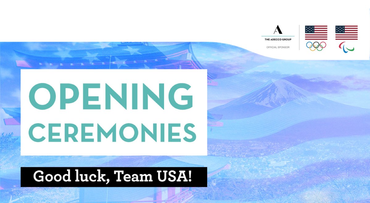 It’s showtime! The <a href="/AdeccoGroup/">The Adecco Group</a> Group proudly supported <a href="/TeamUSA/">Team USA</a> athletes as they gathered for the Opening Ceremonies of the #TokyoParalympics. Learn how we’re championing these athletes on and off the field of play here: fal.cn/3hI67 

#OneTeamCountlessChampions