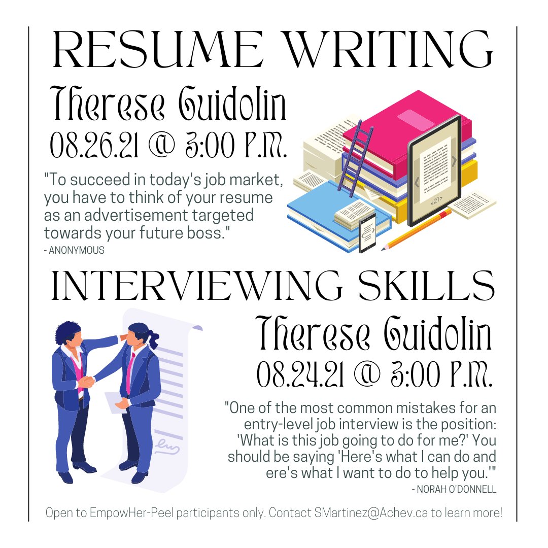 2empower_her's tweet photo. ⭐️ Resume Writing and Interviewing Skills with @thereseguidolin! ⭐️ https://t.co/L2UARBoFYQ
