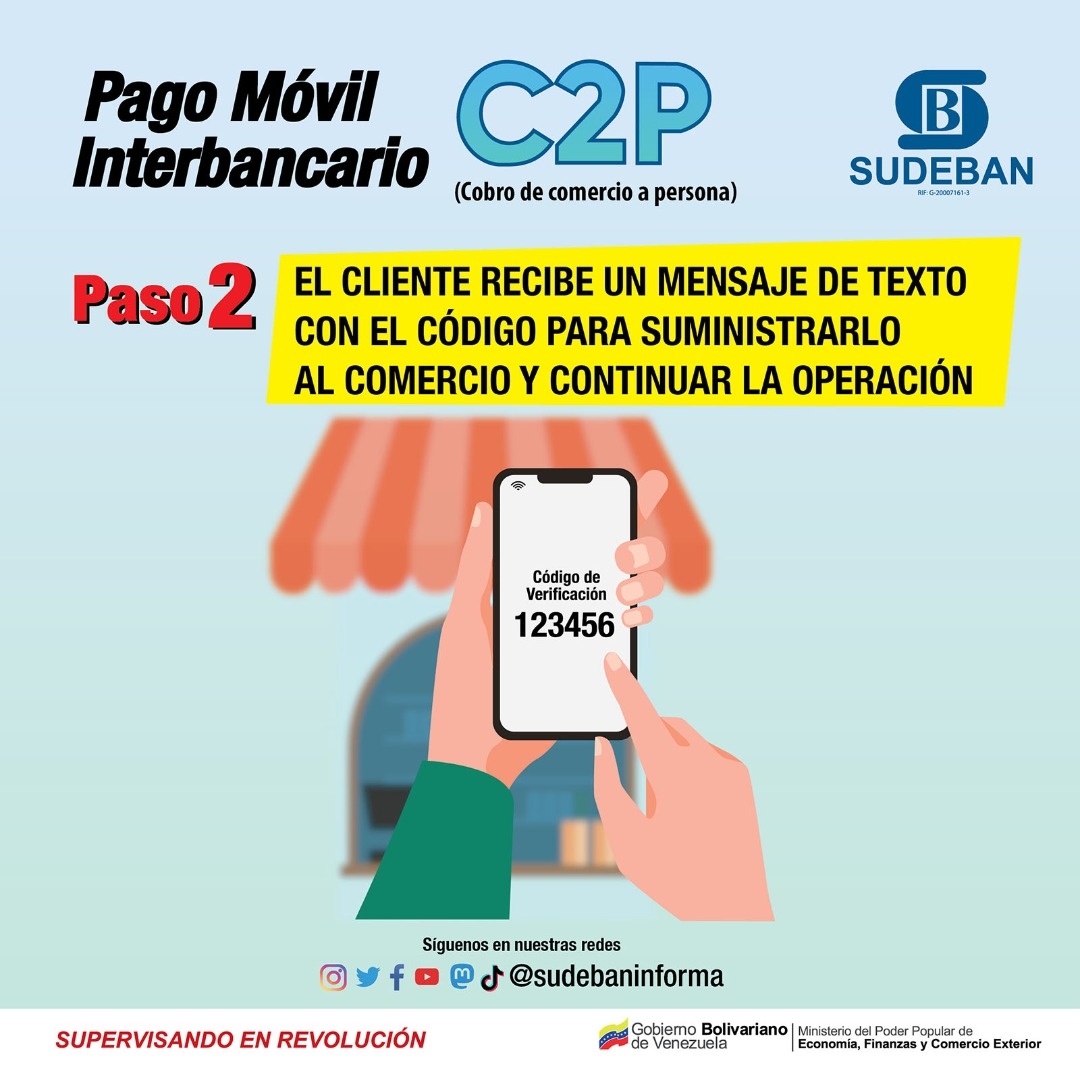 mippci_ven's tweet photo. 📌 𝙄𝙣𝙛𝙤́𝙧𝙢𝙖𝙩𝙚
C2P: Pago Móvil Interbancario Cobro de Comercio a Persona. Es rápido, efectivo y seguro.

¡Innovamos la economía digital!

#PuebloProductor https://t.co/IryADgIgth