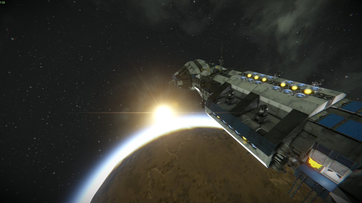 ObieXD's tweet image. The Spirit of Freedom making her maiden voyage around Pertam on Thee Adventure&apos;s Guild Community Space Engineers Server

#spaceengineers #keenswh #serverblend #steam