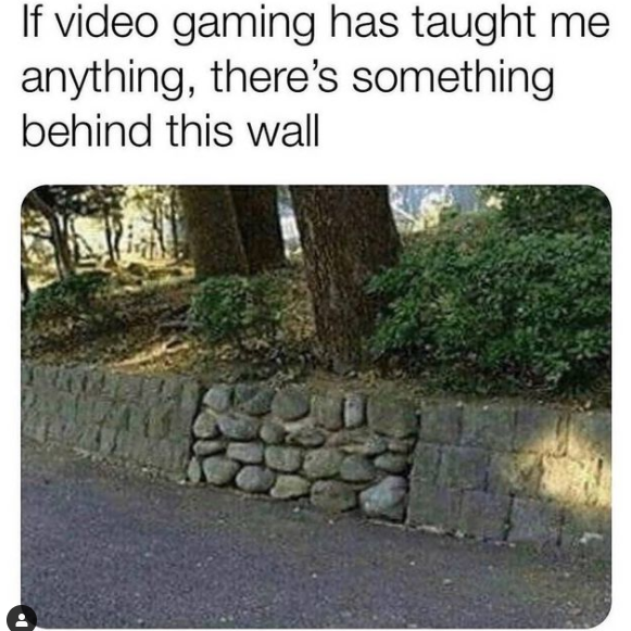 gameminesocials's tweet photo. You can’t help but investigate it. #secret #wall #destructible #irl #gamingmemes #gamememes #game #gaming #humor #funny #videogames #mobile #smartphone #gamemine https://t.co/BdKOfDpOzC