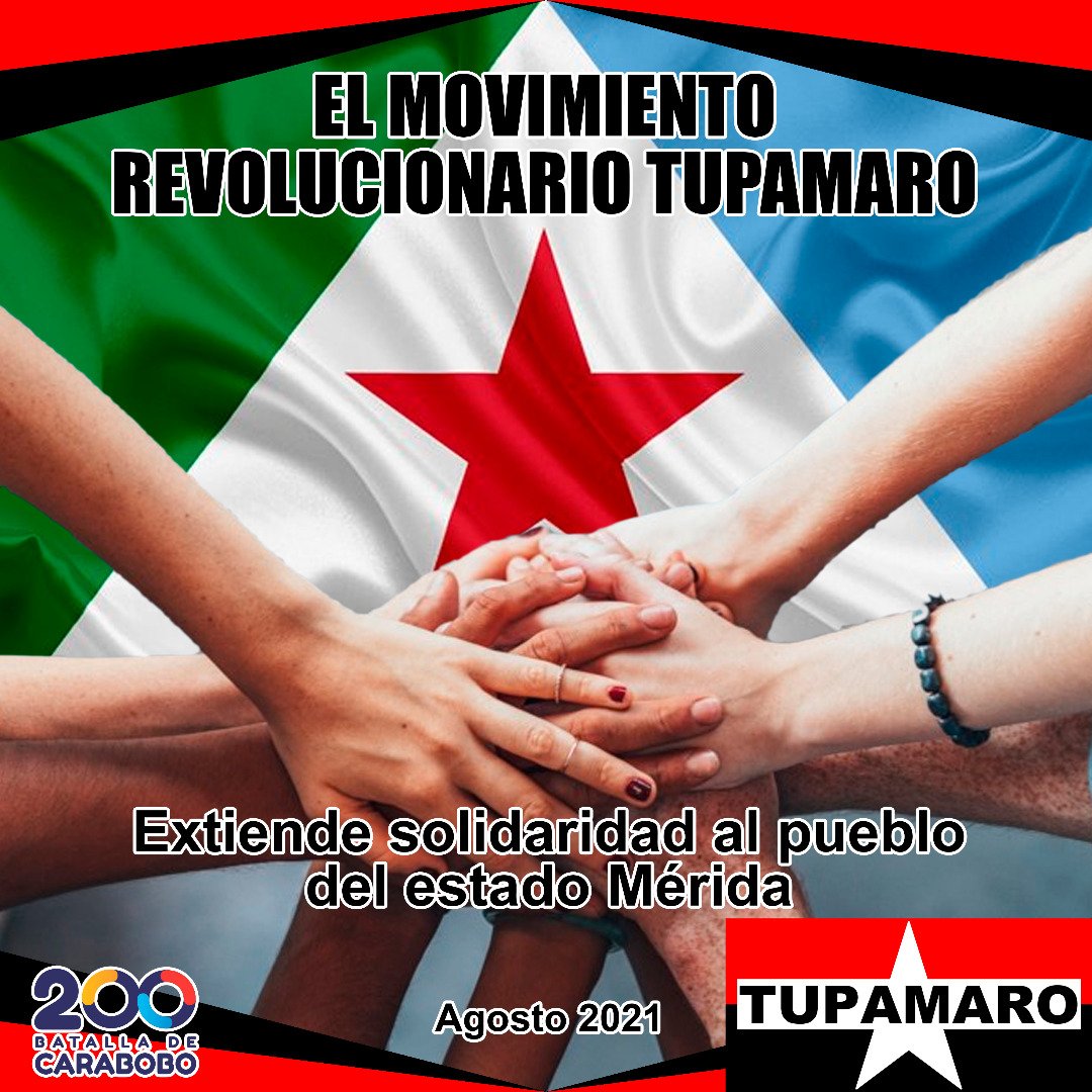 Desde el Corazón de Venezuela  nos solidarizamos con nuestros hermanos y hermanas del Estado <a href="/MeridaMrt/">MeridaMRT</a> .

FUERZA!!!

Solidaridad como Principio Revolucionario!!!!
.#ComunicacionRebelde
<a href="/NicolasMaduro/">Nicolás Maduro</a>