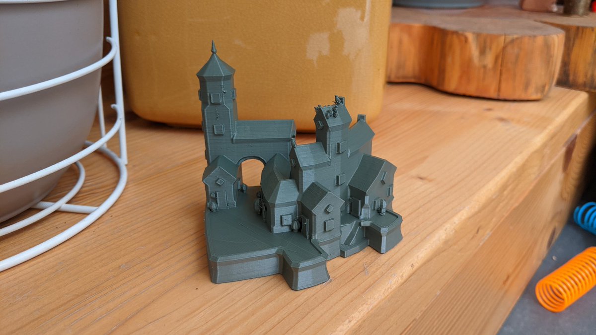 macouno's tweet photo. Pretty happy with my little 3d printed #townscaper town. Loving the export feature @OskSta! https://t.co/aHSznrDJlM