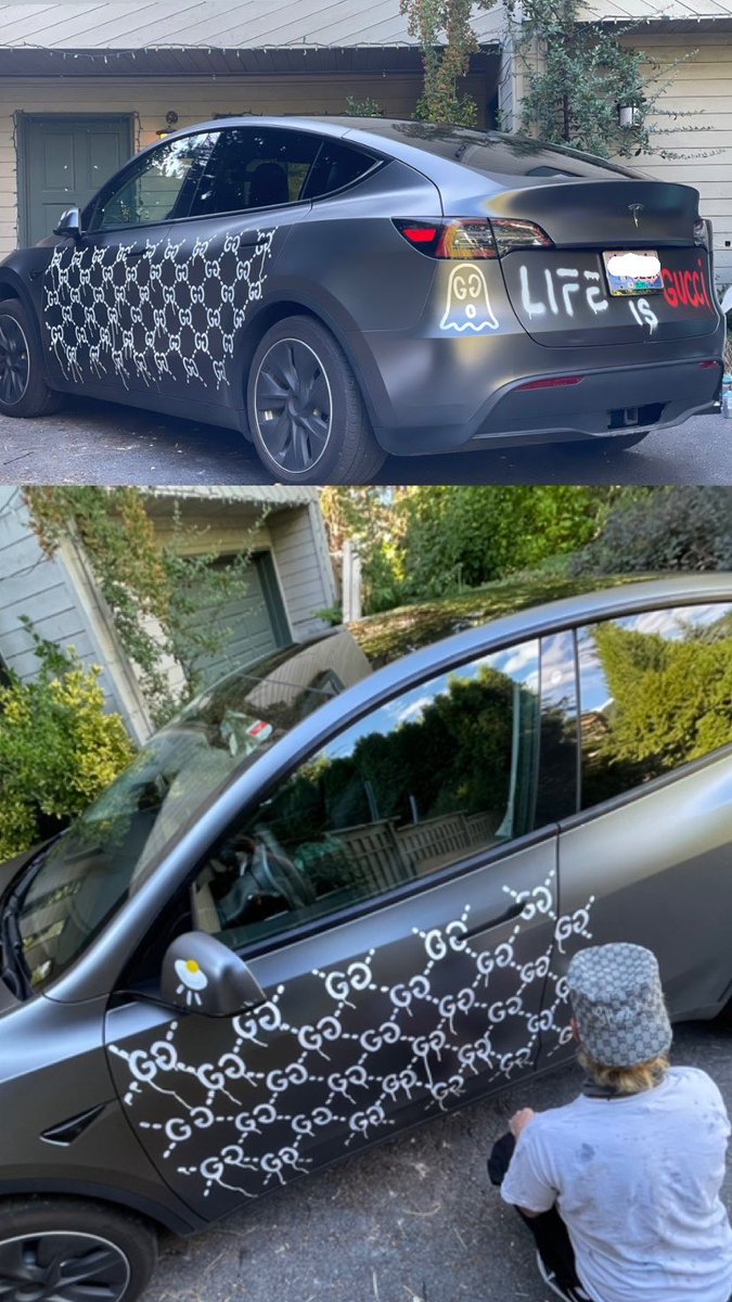 troubleandrew's tweet photo. Gave her a lil makeover @Tesla @elonmusk https://t.co/vKBDGnTrPG