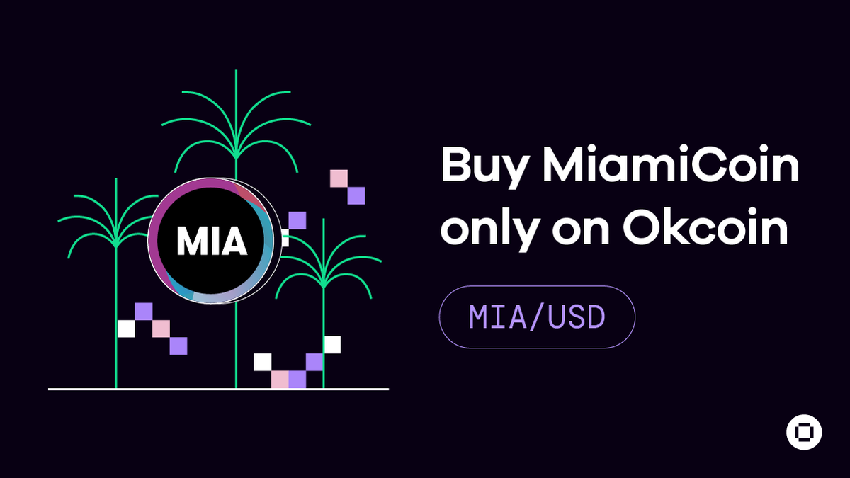 1/ 🌴📢 MiamiCoin is here 🌴📢

Starting today at 10pm PT, you can buy $MIA only on Okcoin and SOON you’ll be able to earn STX and BTC rewards with MIA through Earn ✨

Here's the TL;DR 👇