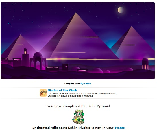 SpirouTheGamer's tweet image. June 3rd, 2021.
Completed the Slate #Pyramid and won an Enchanted #Echlin Plushie. #Marapets