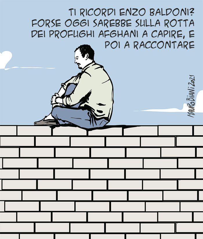 maurobiani's tweet photo. #EnzoBaldoni Iraq 2004. Guerra infinita. Afghanistan 2021. Dedicata anche alla memoria di Pino Scaccia.  Oggi su @repubblica https://t.co/H2pddaNXad