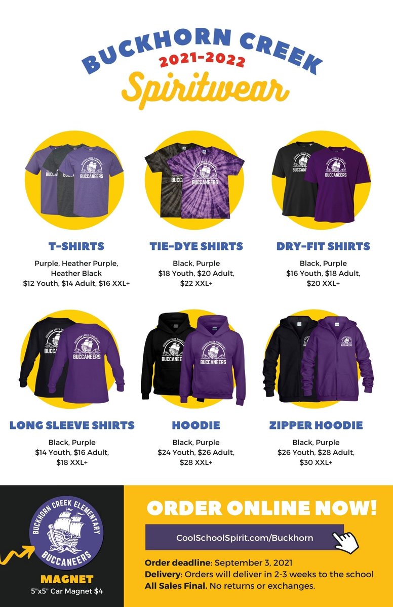 Our Buccaneer Gear is ready!  Order yours today!  coolschoolspirit.com/buckhorn/