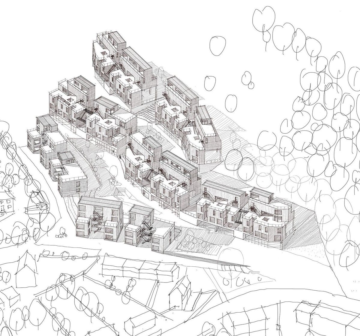 EAA McKay Medal 2021 Shortlist - Andrew Wyness 
Prefabricating Community Meadowhill Estate 
‘Look north’ - celebrate the edge between the historic village Duddingston &amp; the surrounding housing typologies by introducing a new typology of CLT social housing <a href="/ESALA_Edinburgh/">ESALA</a> @EUSAS