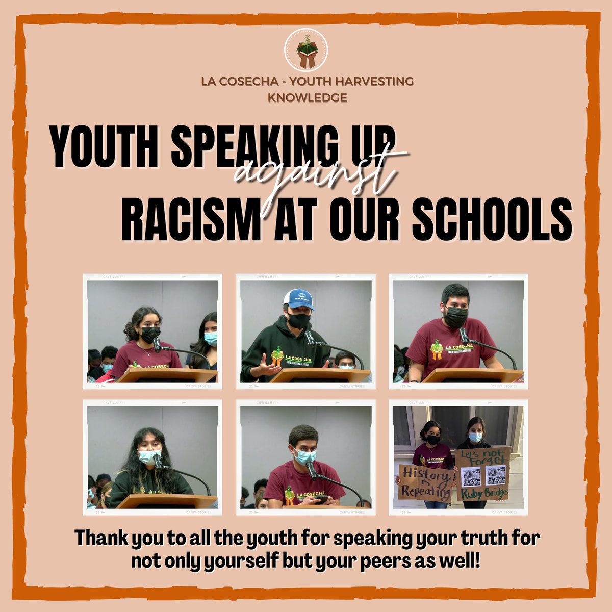 LaCosechaBHC's tweet photo. Yesterday many came together to speak up about the recent racist incidents happening in our school district. From youth to adult allies speaking their truth to insure that justice and change is taken! (1) https://t.co/H8sZBq7Ky3