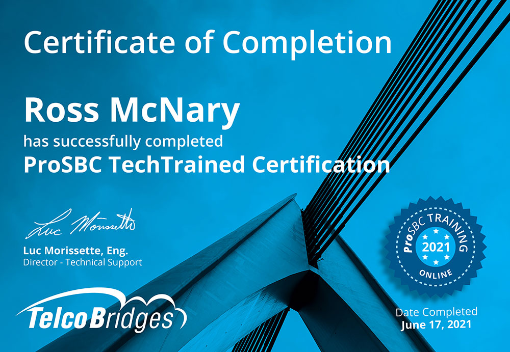 RossMcNary's tweet photo. Glad to now be #ProSBCTechTrained from TelcoBridges https://t.co/iGLj2eDvcr